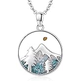 Midir&Etain Mustard Seed Necklace S925 Sterling Silver Mountain Necklace Christian Faith of A Mustard Seed Necklace for Women Religious Gifts Jewelry