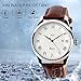 DYINGER Mens Analog Quartz Wrist Watch - Classic Casual Watch with Brown Leather Band Large Face Watches for Men