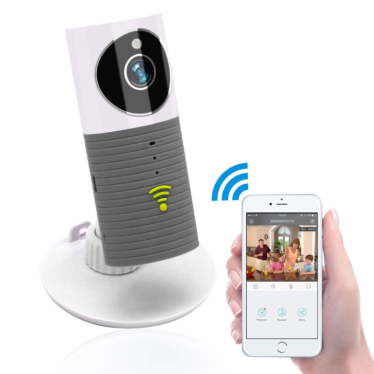Mymemory Cleverdog Smart Camera Wifi Monitor Cctv Home Security Camera Baby Monitor Pet Monitor With Two Way Audio And Realtime App For Android Iphone Ipad Supports Microsd 32gb Card Grey Buy