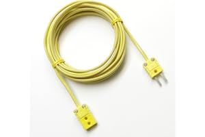 MN MEASUREMENT INSTRUMENTS K-Type Thermocouple Extension Cable Wire with Miniature Mini Thermocouple Connectors 15 ft (= 5 Yard) Long
