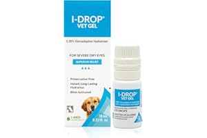 I-DROP Vet Gel: Pet Eye Drops for Dogs | Lubricate Acute/Seasonal Dry Eyes | Superior Comfort | Long-Lasting Relief | Fewer Application Needed, 0.30% Hyaluronan | Multi dose Bottle | One Bottle 10 ml