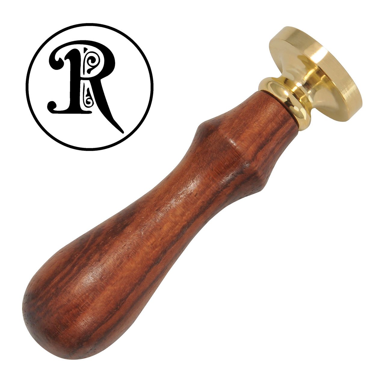 Seal Wax Stamp, Yoption Vintage Retro Brass Head Wooden Handle Gothic Font Letter Initial Sealing Wax Stamp Classic Wax Seal Stamp (R)