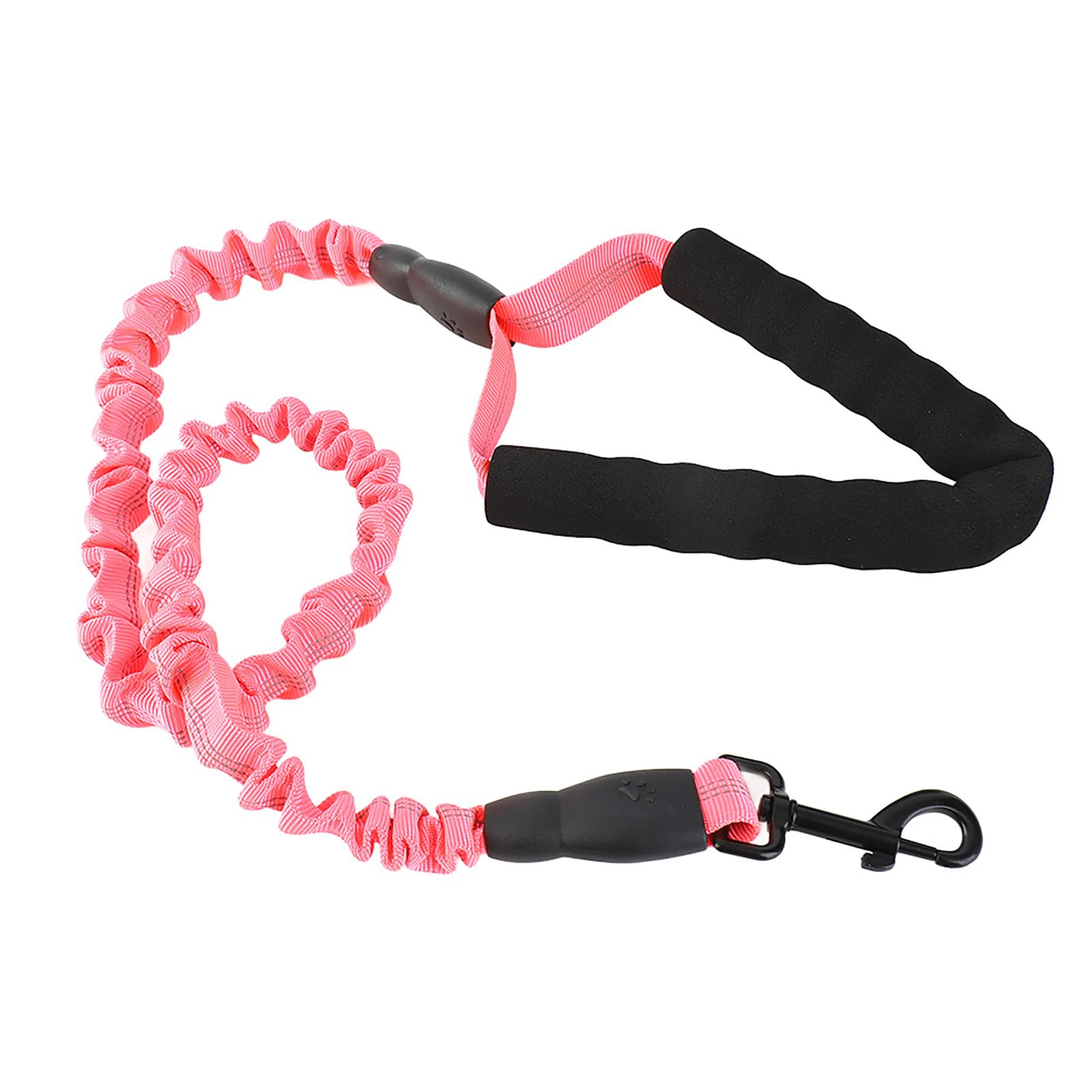 Elastic Dog Walking Lead Anti-Pull Shock Absorbing Bungee Dog Lead with Traffic Control Handle Foam Barrel Grip Strong Durable for Dogs in Pink