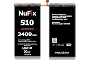 NuFix Battery Replacement for Samsung S10 3400mAh Compatible Replacement Battery EB-BG973ABU EB-BG973ABE G973W G973U (Single)