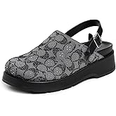 COACH Women's Sculpted C Suede Shearling Platform Clogs