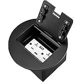 JACEPFY Recessed Floor Outlet Box, Deep Receptacle with 4.8A USB-A and USB-C Quick Charging Port, 20A Round Floor Outlet Cover