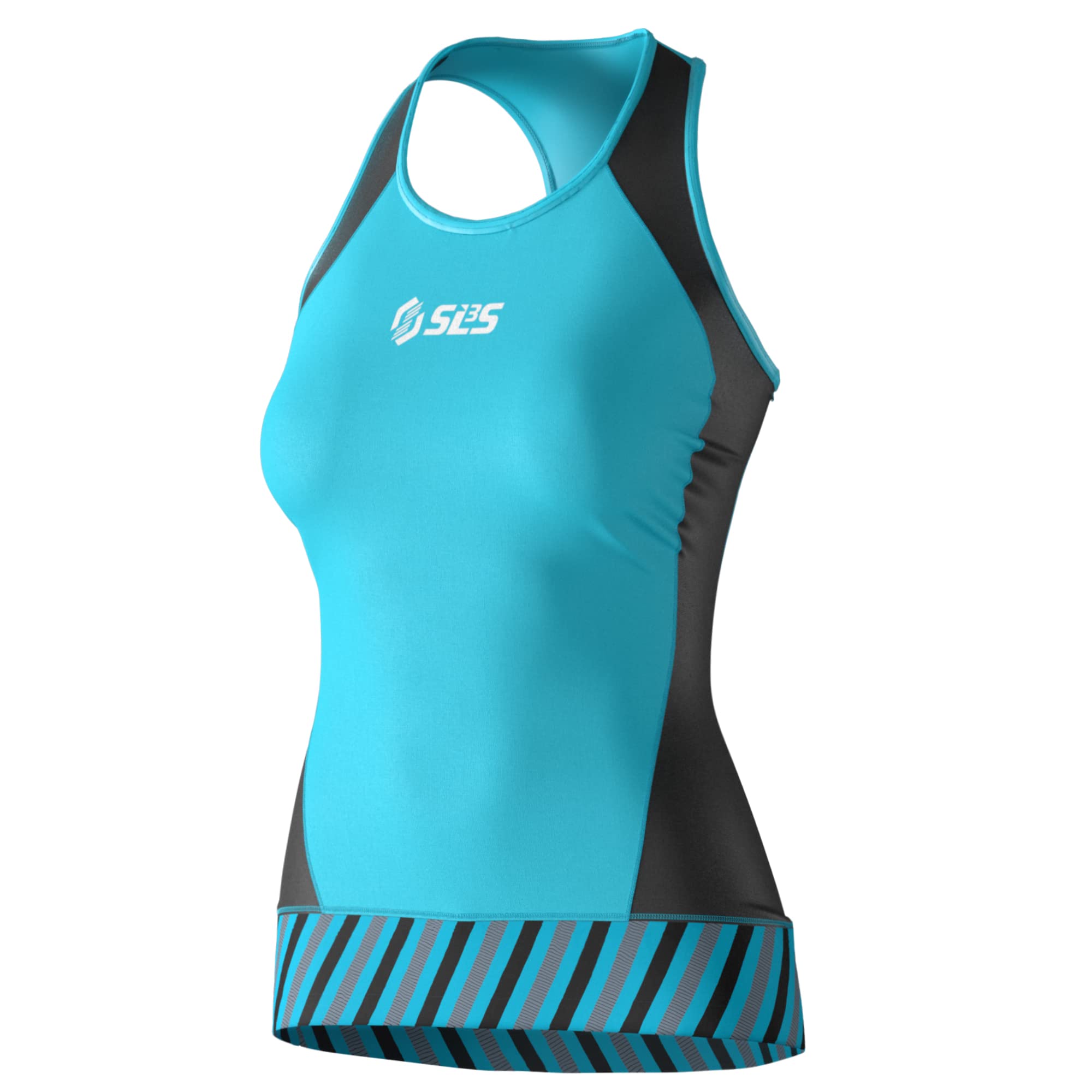 SLS3 Triathlon Top Women - Premium Pro Womens Tri Top, Breathable & Quick Dry - Sleeveless Triathlon Jersey with Slim Athletic Fit, No Shelf Bra (Baby Blue, M)