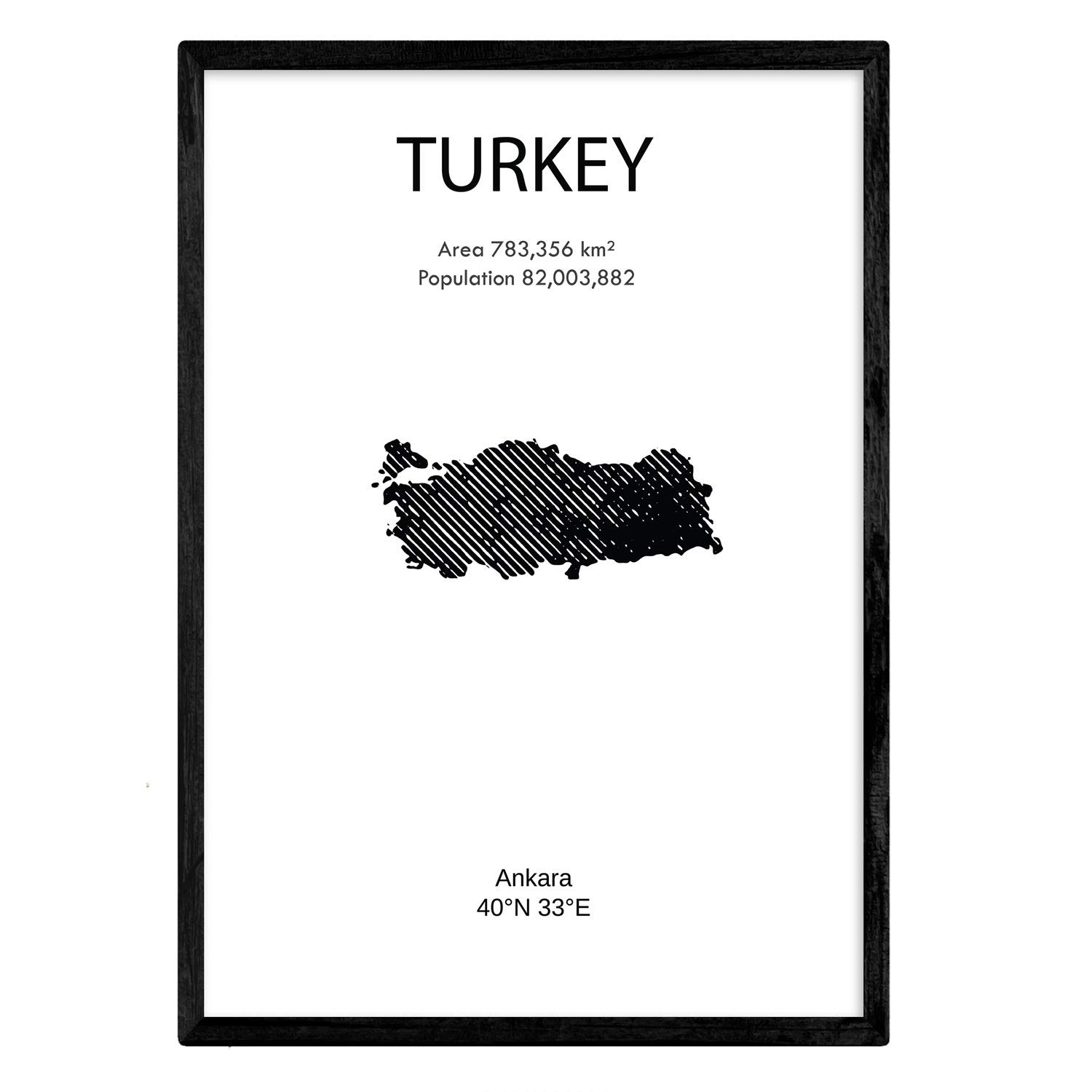 Nacnic Poster Turkey. Sheets of countries and continents. A3 size