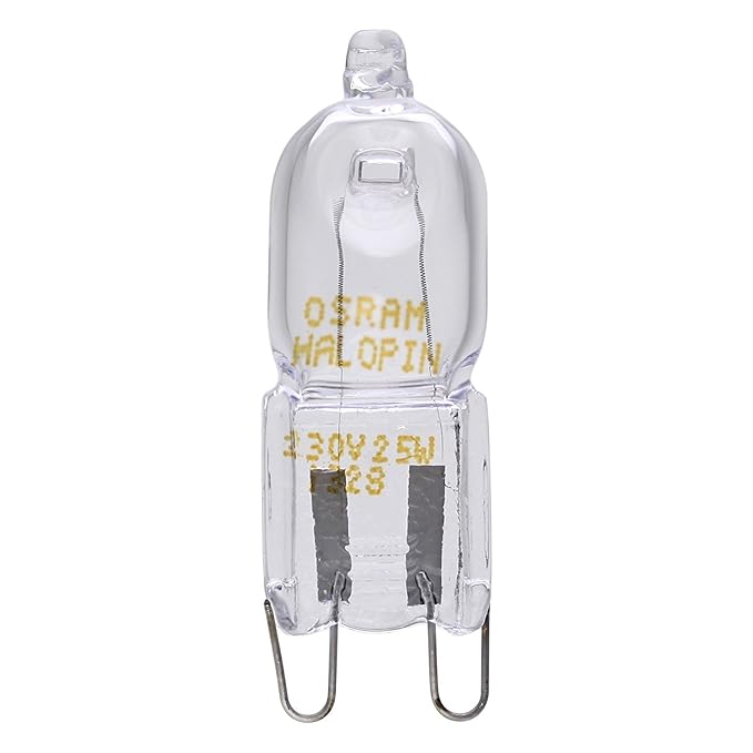 Halopin Halogen-Glühbirne für Mikrowelle / Backofen, Fassung G9, 230/240 V 25 W
