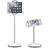 SAIJI Tablet Stand Holder, Height Adjustable, 360 Degree Rotating, Aluminum Alloy Cradle Mount Dock for 4.7"-12.9" Screen iPh