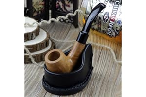 CLYDD Genuine Leather Tobacco Pipe Stand, Fits Most Pipes, Black