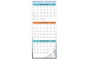 2026 Wall Calendar - January 2026 - December 2026, 3-Month Display Vertical Calendar 2026, Calendar Planner 2026, 11" x 26", 