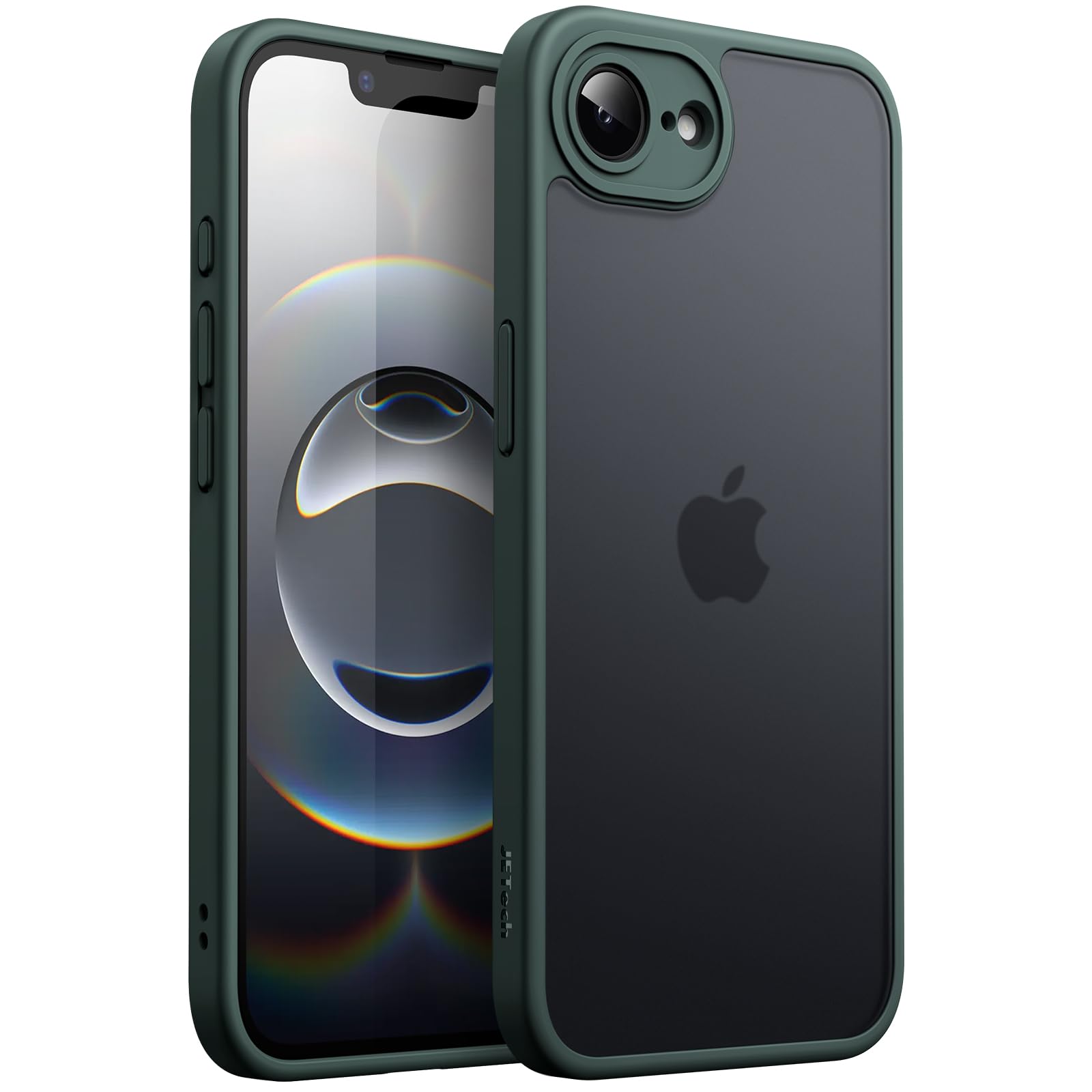 Photo 1 of JETech Matte Case for iPhone 16e 6.1-Inch 2025, Shockproof Military Grade Drop Protection, Frosted Translucent Back Phone Cover, Anti-Fingerprint (Dark Green)