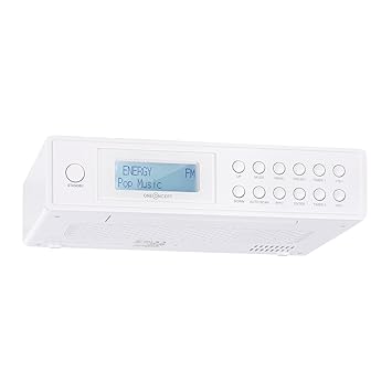 OneConcept KR-120 Küchenradio Unterbau Digitalradio mit DAB Plus / UKW Radio und LCD-Display Weiß