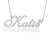 AOLO Katie Heart Name Necklace Silver Stainless