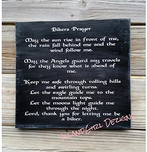 Bikers Prayer Distressed Wooden Sign