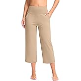 G Gradual Women's Capri Pants with Pockets High Waist Yoga Pants Wide Leg Workout Summer Pants for Casual, Travel, Exercise