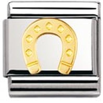 Nomination Composable Classic Good Luck Edelstahl und 18K-Gold (Hufeisen) 030115