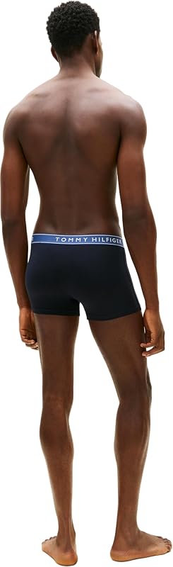 Herren 3er Pack Boxershorts Trunks aus Baumwolle mit Stretch, Schwarz (Ple Pnk/Ant Slver/Aeg Sea), XL