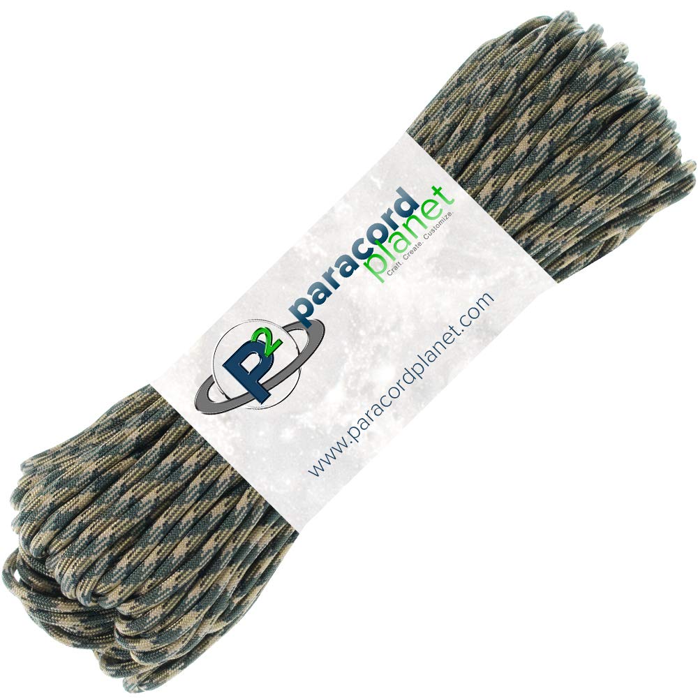 PARACORD PLANET Outdoor Mil-Spec 550 & 850lb Paracord - 100 Feet of Parachute Cord (850 Paracord, Woodland Camo)