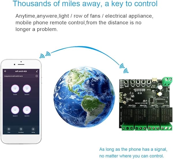 Cobeky 4CH Tuya Switch WiFi Switch Mdulo Rel Smart Life APP Control Remoto Smart Timer para Smart Home Switch