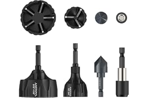 AMTOVL 4PCS Deburring External Chamfer Tool & Countersink Drill Bit Set with Hex Shank Adapter, YG8 Tungsten Carbide Chamferi