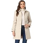 Allegra K Women's Winter Outerwear Overcoat Peter Pan Collar Mid-thigh A-line Single Breasted Pea Coat