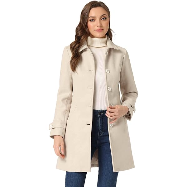 Amazon.com: Allegra K Women's Winter Overcoat Mid-Long Stand