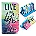Galaxy S3 Case, M-Zebra Printed Series Light Color Design PU Leather Stand Wallet Type Magnet Design Flip Case Cover For Samsung Galaxy S3 i9300, with Screen Protectors+Stylus+Cleaning Cloth (Love)