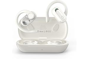 AHEYE Open Ear Headphones Bluetooth 5.3 Wireless Earbuds for iPhone & Android, Wireless Open Ear Earbuds with Rotatable Earhooks, Deep Bass, IPX7 Waterproof Earphones for Sports, Workouts, Running, Cycling