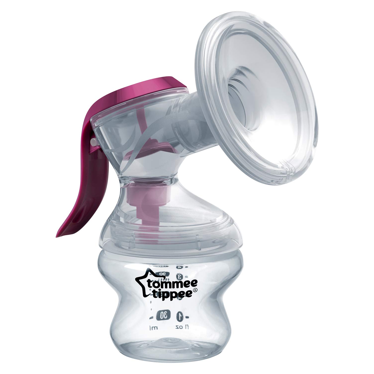 Tommee Tippee Made for Me Manual Breast Breast Pump Ergonomic Handle BPA Free Transparent