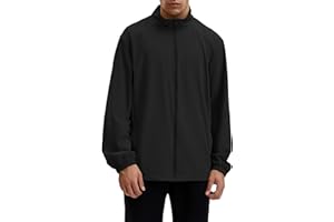 Locachy Men's UPF 50+ Sun Protection Lightweight Outdoor Full Zip Stand Collar Windproof Athletic Running Jackets