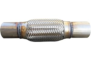 SUISFLXGRO Exhaust Flex Pipe 1.75"X6"/10" Universal Type 100% Stainless Steel For Heavy Duty and Cars