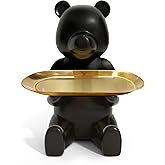 Key Dish Bowl for Entryway Table, House Warming Gifts New Apartment New Home, Bear Decor, Bookshelf Decoration, Entryway Decor Ideas & Bedside Table Decor (Matte Black)
