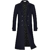 APTRO Men's Luxury Full Length Trench Coat Long Wool Overcoat Winter Windbreaker
