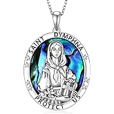 Feijiesi St Michael/St Gerard/St Dymphna/Virgen de Guadalupe Necklace Sterling Silver Religious Necklace Religious Jewelry for Women Men