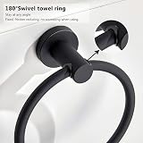 BGL Black Towel Ring Wall Mounted 304 Stainless Steel Rotates 180° view 4