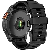 OVERSTEP Compatible with Garmin Fneix 7 Pro/Fenix 8 47mm Bands, 22mm Soft Silicone Quick Fit Replacement Band for Fenix 5/Fenix 6/Fenix 7/Fenix E 47mm/Approach S62/Quatix 7 Smartwatch