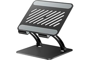 Tounee Tablet Holder Stand, Dual Rod Adjustable Aluminum Desktop Stand, Compatible with 4-15.9" iPads, Surface Tablets, Porta