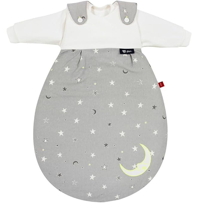 Alvi s.Oliver by Baby Mäxchen Schlafsack Sterne grau neon 3-teilig, Größe:56/62, Dessin:Sterne grau neon