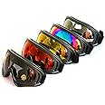DPLUS Ski/Motorcycle Goggles - Glasses Set of 5 - Dirt Bike Goggles Anti-UV 400 Adjustable Riding Offroad Protective Combat Tactical Military Ski Goggles Snowboard Goggles for Men Women