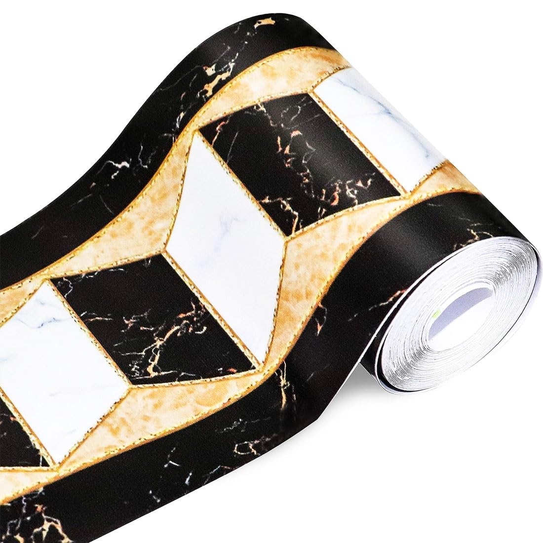 GKKBUFF Modern Geometric Wall Covering PVC Wallpaper Border Borders Stickers Border Decortaive Tile Stickers Kitchen Cabinet Toilet Border for Ceiling/Corner/Mirror/Furniture/Door/Wardrobe/Home Decor