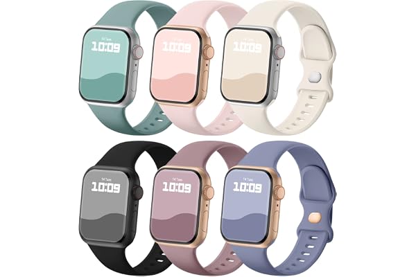 Sport Bands Compatible with Apple Watch Band 38mm 40mm 41mm 42mm 44mm 45mm 46mm 49mm, Soft Silicone Sport Strap Wristbands fo