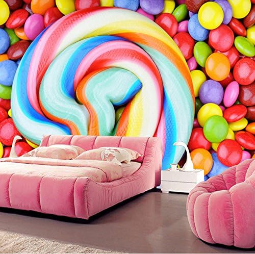 Weaeo Personalizzato Qualsiasi Dimensione Colore Candy Lollipop Carta Da Parati Non Tessuta Camera Dei Bambini Camera Da Letto Decorazione Pittura Murale Carta Da Parati Kids-350X250Cm