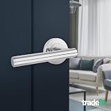 EAI Internal Door Handle Polished Chrome 1 Pair Lever on Rose Oliena Range view 5
