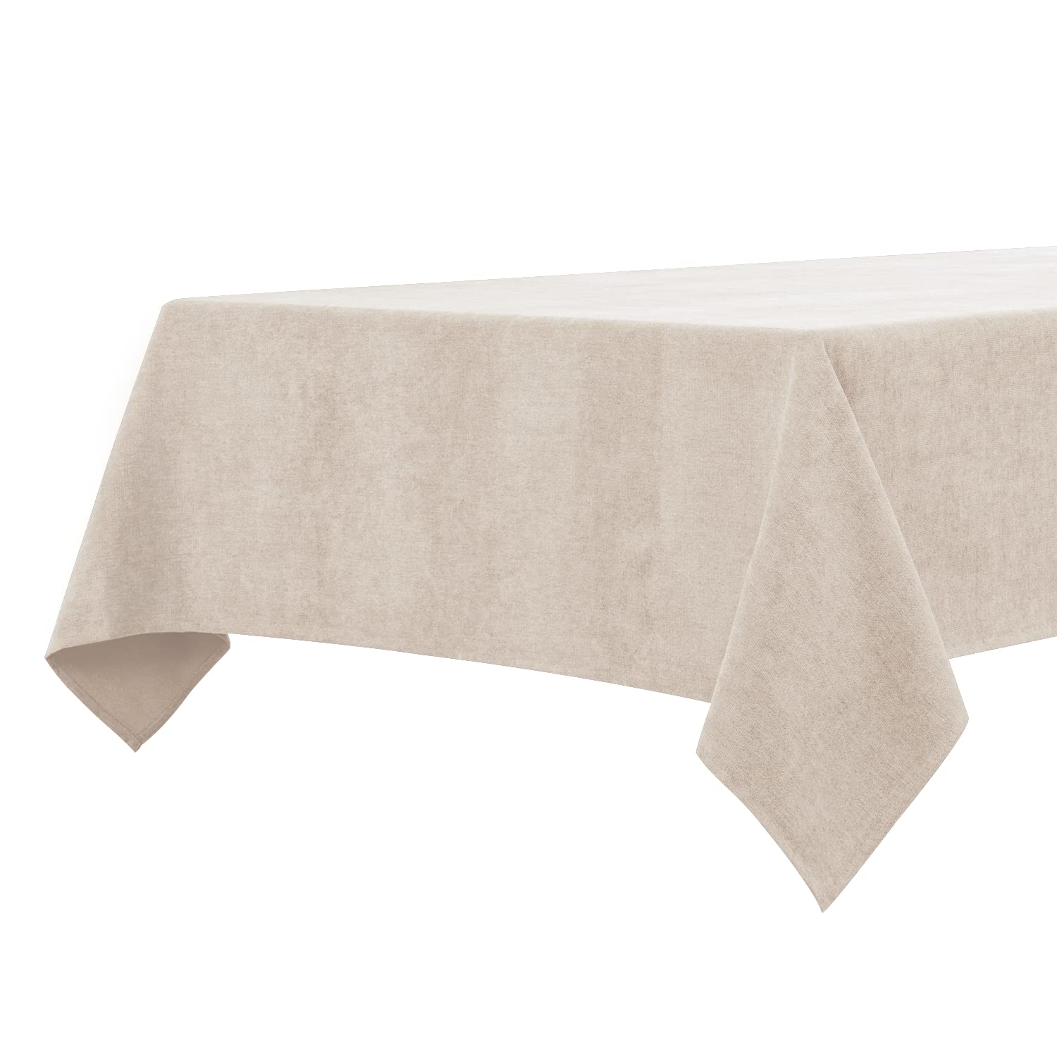 BALCONY & FALCON Rectangular Table Cloth, Waterproof & Washable, Wrinkle Resistant, Brushed Linen-Look Fabric Tablecloth for Dining, Kitchen, Parties, Weddings & Outdoor Use (Beige, 120x160cm)
