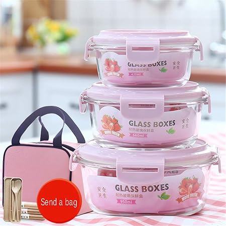 Fiambrera de vidrio resistente al calor con bolsa para ...