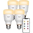 YEELIGHT Smart Light Bulbs 1S, Dimmable Warm White Alexa Light Bulb, Compatible with Alexa & Homekit and Google Home Assistant, No Hub Required, Voice Control Smart Home Device, A19 LED Bulbs - 4pack
