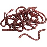 SBYURE 24 Pieces Fake Earthworm Faux Plastic Soft Lifelike Stretchy Rubber Earthworms Trick Toy Fishing Lures Baits for Hallo