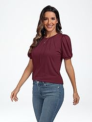 AUTOMET Womens Summer Tops Short Sleeve Shirts